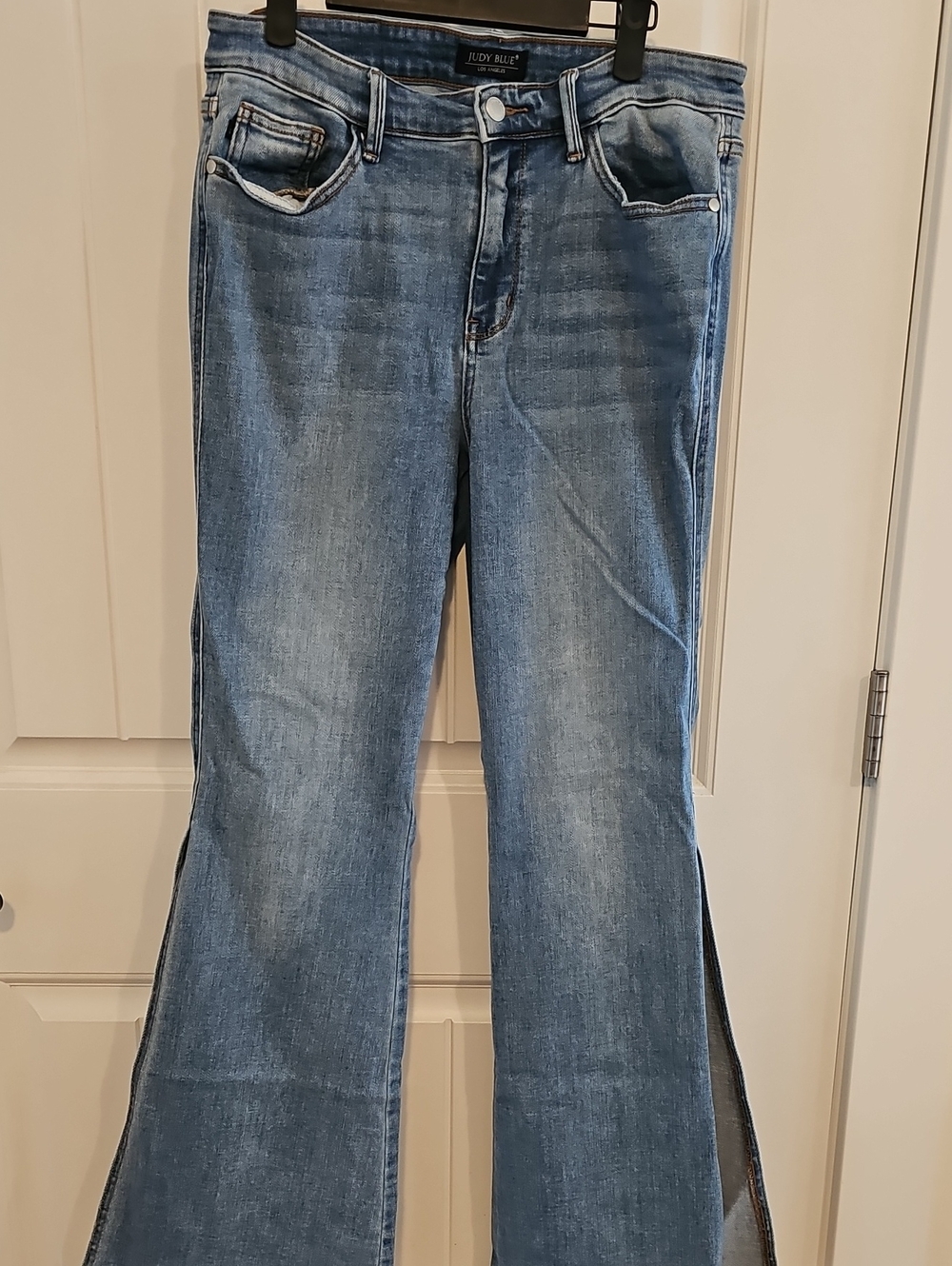 Judy Blue Medium Blue Flare Jeans - Wide Leg Split Hem